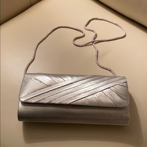 Silver fabric evening bag
